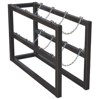 4-Tank Gas Cylinder Rack, 1w x 4d, steel - Gas Cylinder Storage