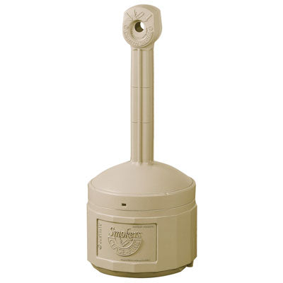 4-Gal. Cigarette Butt Receptacle, Beige Poly - Cigarette Receptacles