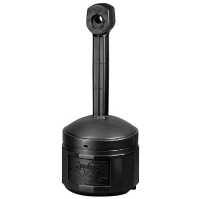4-Gal. Cigarette Butt Receptacle, Black Poly - Cigarette Receptacles