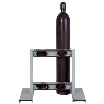 Floor Mount Back to Back 4-Gas Cylinder Stand, steel - Gas Cylinder Storage