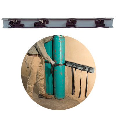 Wall Mount 4-Gas Cylinders Bracket, steel - Gas Cylinder Storage