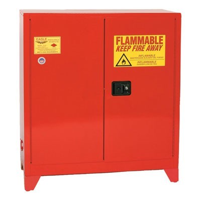 40-Gal Paint & Ink Manual Close Red Safety Cabinet w/ Legs - Safety Cabinets