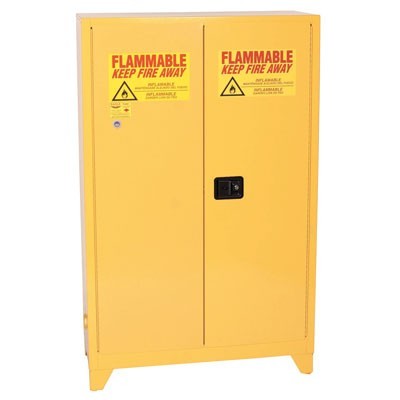 45-Gal. Manual Close Yellow Fire Cabinet w/ Legs - Safety Cabinets