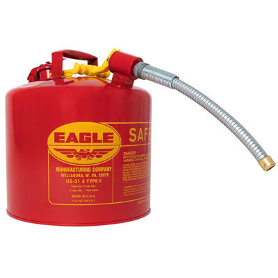 5 Gallon Type II Safety Can - 7/8" Spout, Red - Safety Cans