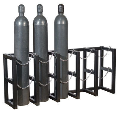 5-Tank Gas Cylinder Rack, 5w x 1d, steel - Gas Cylinder Storage