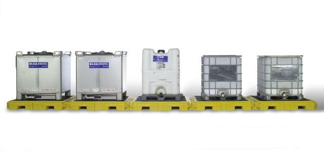 IBC Indoor Modular Spill Pallet, 5-Tote Model, Polyethylene - Spill Containment