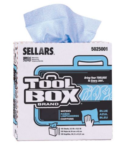 Blue Shop Wipers 100-Ct Interfold Box - Industrial Wipes & Rags