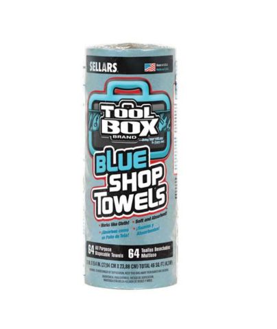 Blue Shop Towels Single Rolls, 30/case - Industrial Wipes & Rags