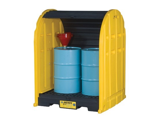 2-Drum Outdoor Drum Storage no drain plug, 67 gallon capacity