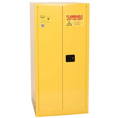 55-Gal Yellow Safety Cabinet, 1 Vertical Drum, Manual Close - Safety Cabinets