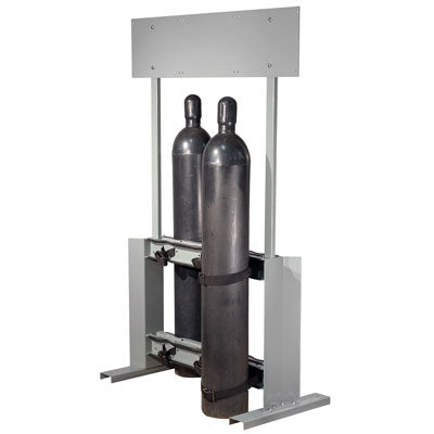 Floor Mount 6-Gas Cylinder Process Station Stand, steel - Gas Cylinder Storage