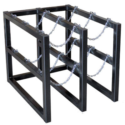 6-Tank Gas Cylinder Rack, 2w x 3d, steel - Gas Cylinder Storage