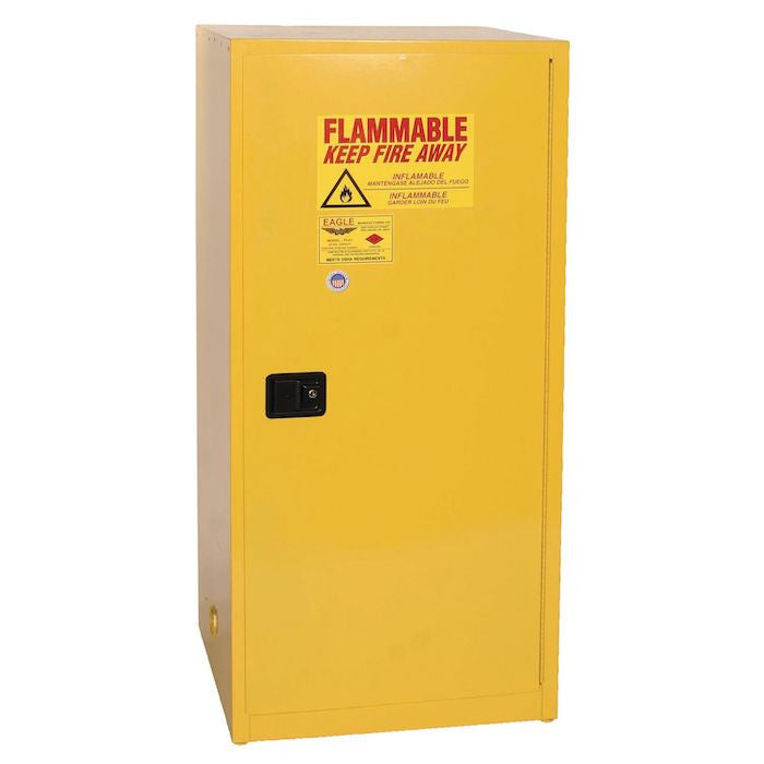 60-Gal Self-Closing 1-Door Yellow Flammables Cabinet - manufacturer product image 1
