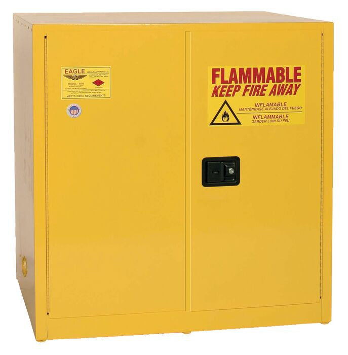 60-Gal Self-Closing 2-Door Yellow Flammables Cabinet - manufacturer product image 1