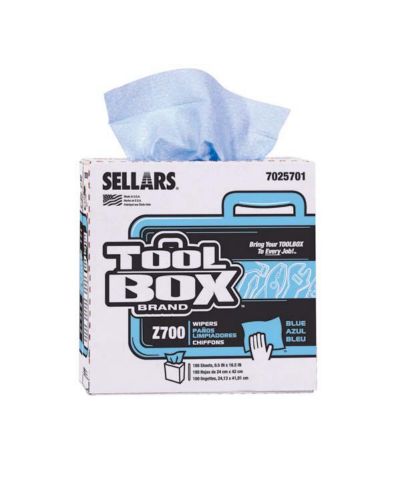 Blue Shop Towels 100 Ct Wiper Pop-Up Box - Industrial Wipes & Rags