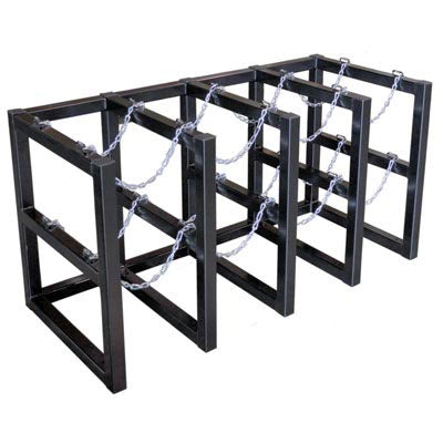 8-Tank Gas Cylinder Rack, 4w x 2d, steel - Gas Cylinder Storage