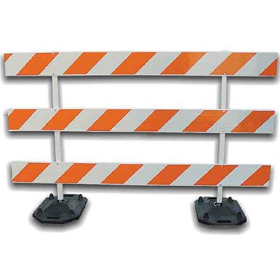 Type III 8' Traffic Barricade, Plastic Uprights - Traffic Safety Supplies