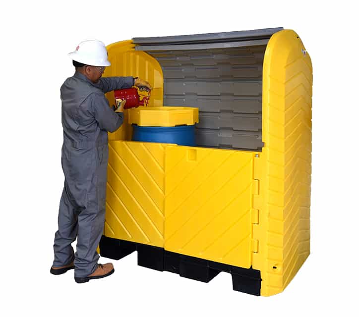 2-Drum Outdoor Drum Storage w/drain plug - manufacturer product image 1