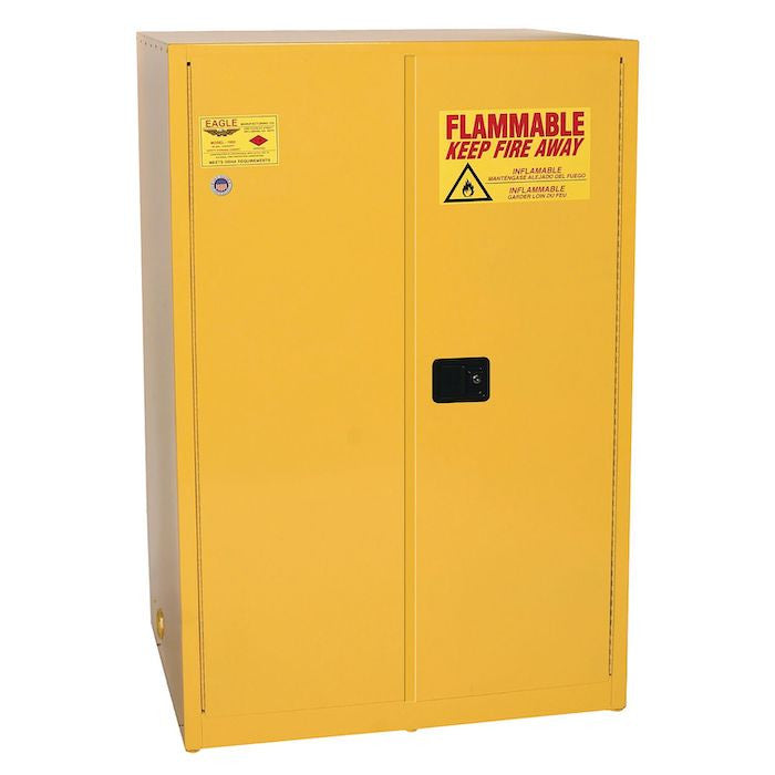 90-Gal Self-Closing 2-Door Yellow Flammables Cabinet - manufacturer product image 1