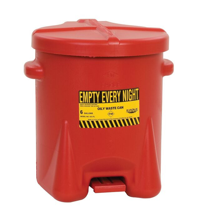 6-Gallon Oily Waste Can, Red - manufacturer product image 1