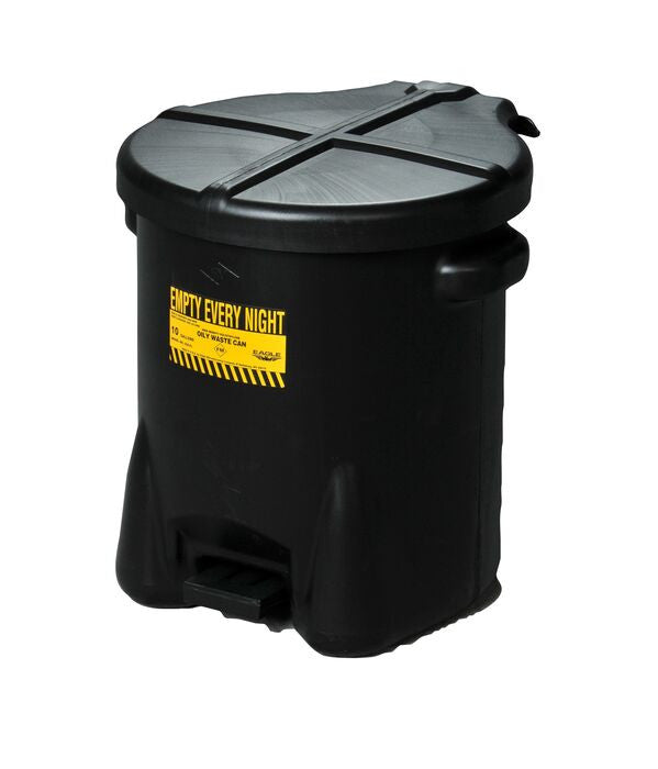 6-Gallon Oily Waste Can, Black with foot lever - manufacturer product image 1