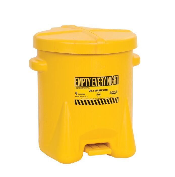 6-Gallon Oily Waste Can, Yellow - manufacturer product image 1