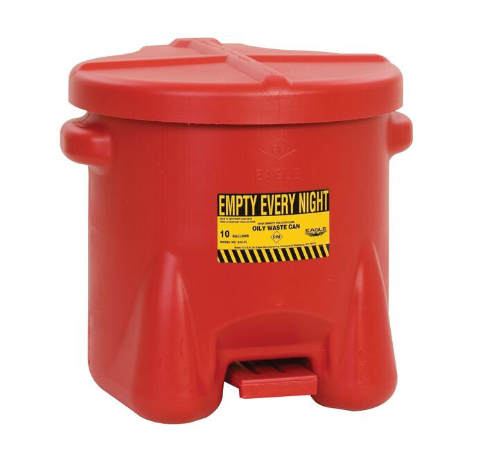 10-Gallon Oily Waste Can, Red - manufacturer product image 1