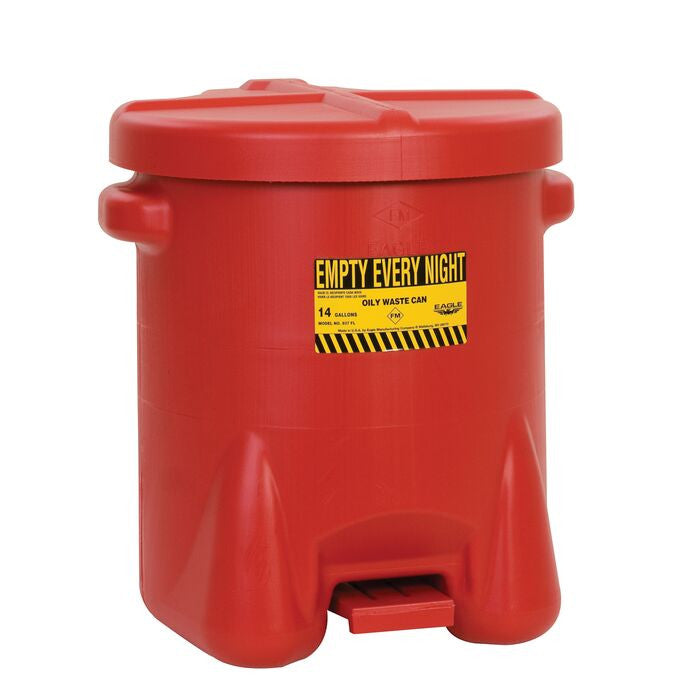 14-Gallon Oily Waste Can, Red - manufacturer product image 1