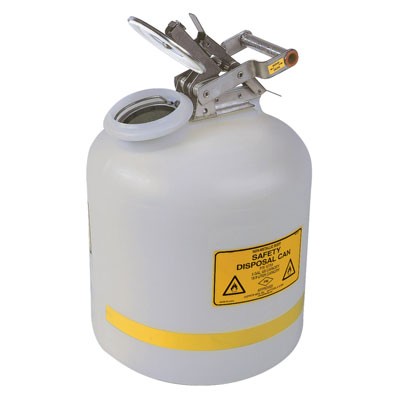 5-Gal Liquid Waste Container, White Poly - Hazardous Waste Containers