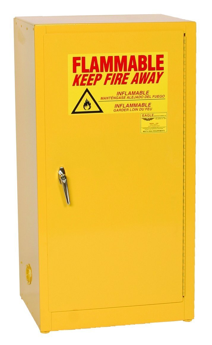 16-Gal Self-Closing Yellow Flammables Cabinet - Safety Cabinets