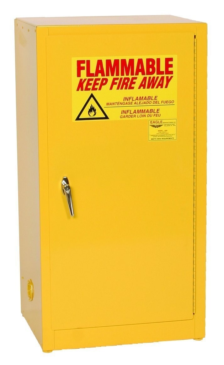 16-Gal Manual Door Yellow Flammables Cabinet - Safety Cabinets
