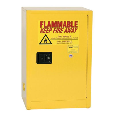 12-Gal Self-Closing Yellow Flammables Cabinet - Safety Cabinets