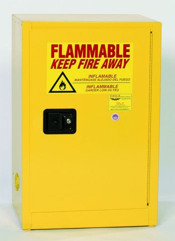 12-Gal Manual Door Yellow Flammables Cabinet - Safety Cabinets