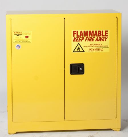 30-Gal Sliding Door Yellow Flammables Cabinet - Safety Cabinets