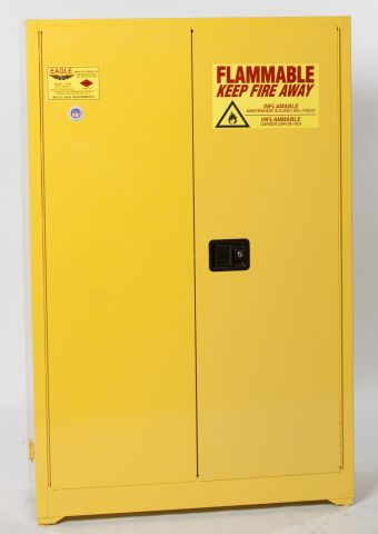 45-Gal Sliding Door Yellow Flammables Cabinet - Safety Cabinets