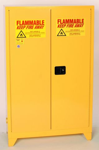 45-Gal Manual 2-Door Yellow Flammables Cabinet - Safety Cabinets