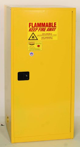 60-Gal Manual 1-Door Yellow Flammables Cabinet - Safety Cabinets