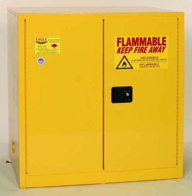 60-Gal Manual 2-Door Yellow Flammables Cabinet - Safety Cabinets