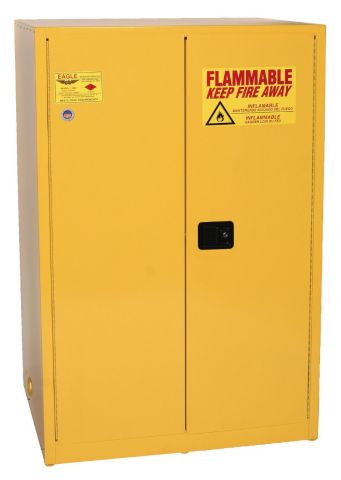 90-Gal Manual 2-Door Yellow Flammables Cabinet - Safety Cabinets