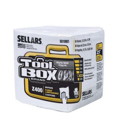 White Shop 1/4 Fold Wipers, 60 sheets/BUNDLE - Industrial Wipes & Rags