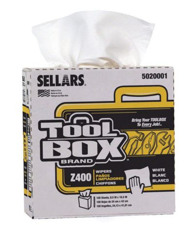 White Shop Towel Interfold Wipers Box, 800 sheets/case - Industrial Wipes & Rags