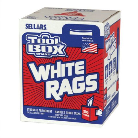 White Shop Towel Rags Center-Pull Box - Industrial Wipes & Rags