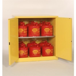 60-Gal Self-Closing 2-Door Yellow Flammables Cabinet - Safety Cabinets