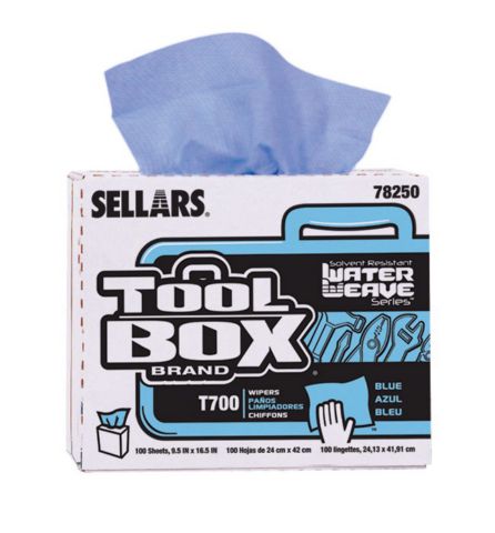WaterWeave Interfold Blue Solvent Wipers 8-BOXES, polypropylene - Industrial Wipes & Rags