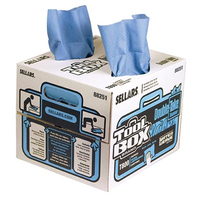 WaterWeave Double-Take Blue Solvent Wipers 1-BOX, polypropylene - Industrial Wipes & Rags