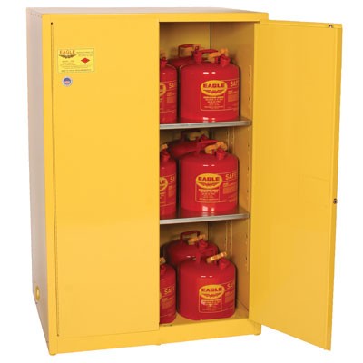 90-Gal Self-Closing 2-Door Yellow Flammables Cabinet - Safety Cabinets