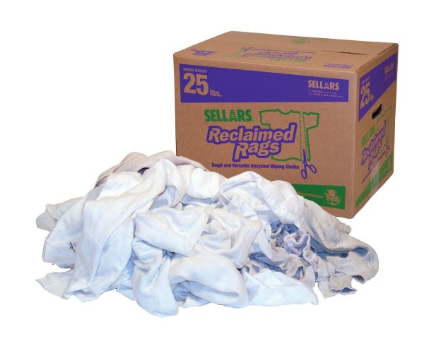 White Fleece Rags, 25lb-Box - Industrial Wipes & Rags