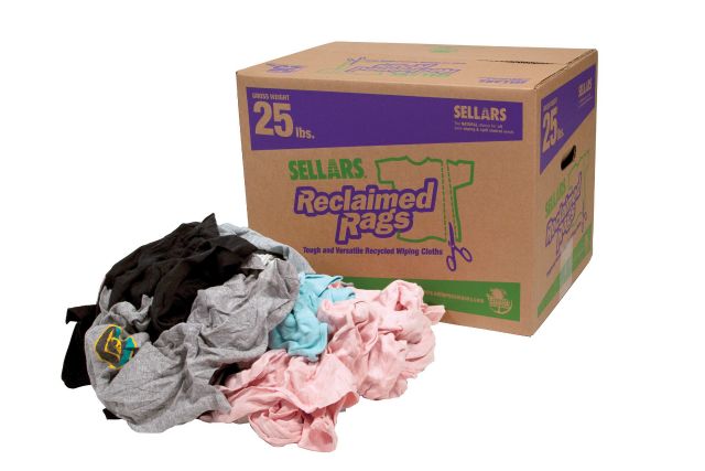 Colored Knit/T-Shirt Rags, 25lb-Box - Industrial Wipes & Rags