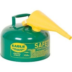 2.5-Gal Combustibles Safety Can WITH Funnel, Green - Safety Cans