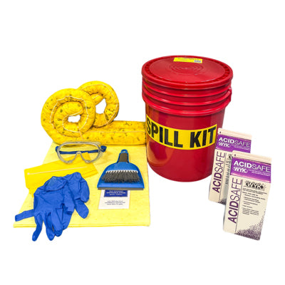 Battery Acid Spill Kit 5 Gal. Bucket with Dry Neutralizer, poly - Spill Kits